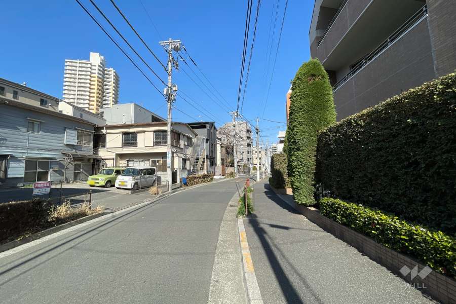 敷地西側の前面道路