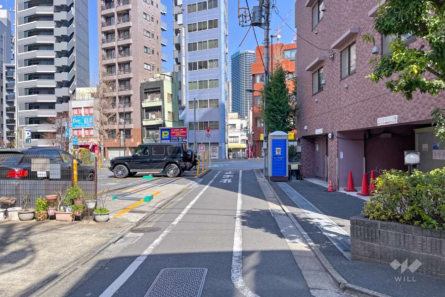 敷地西側の前面道路（南側から）