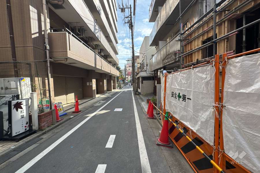 敷地南西側の前面道路