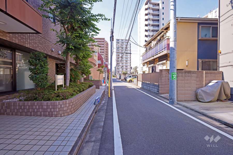 敷地北側の前面道路（東側から）