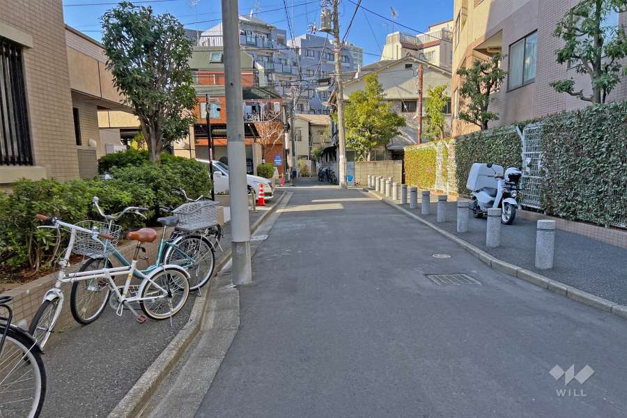 敷地の東側前面道路（南側から）