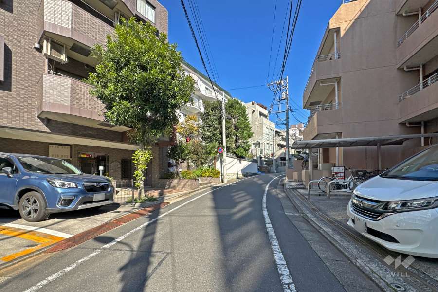 敷地の東側前面道路（南側から）