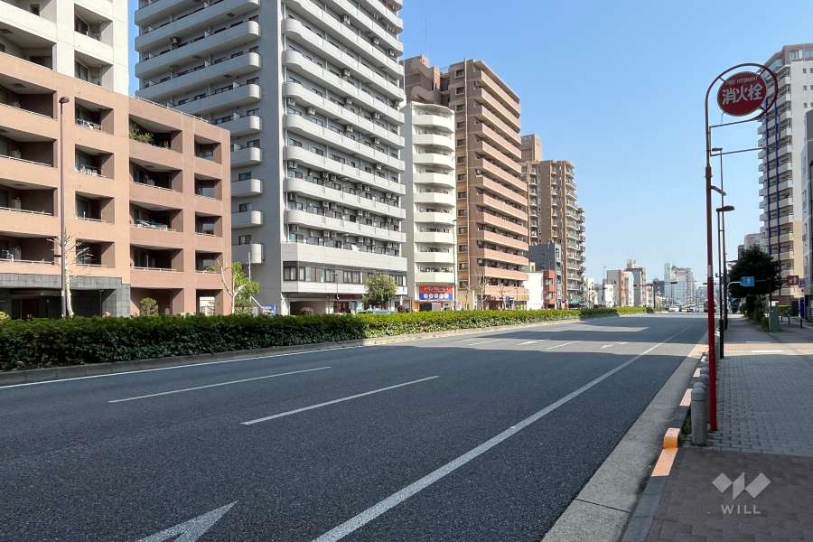 敷地南西側の前面道路