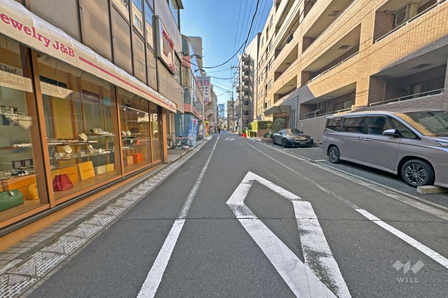 敷地の南側前面道路（東側から）