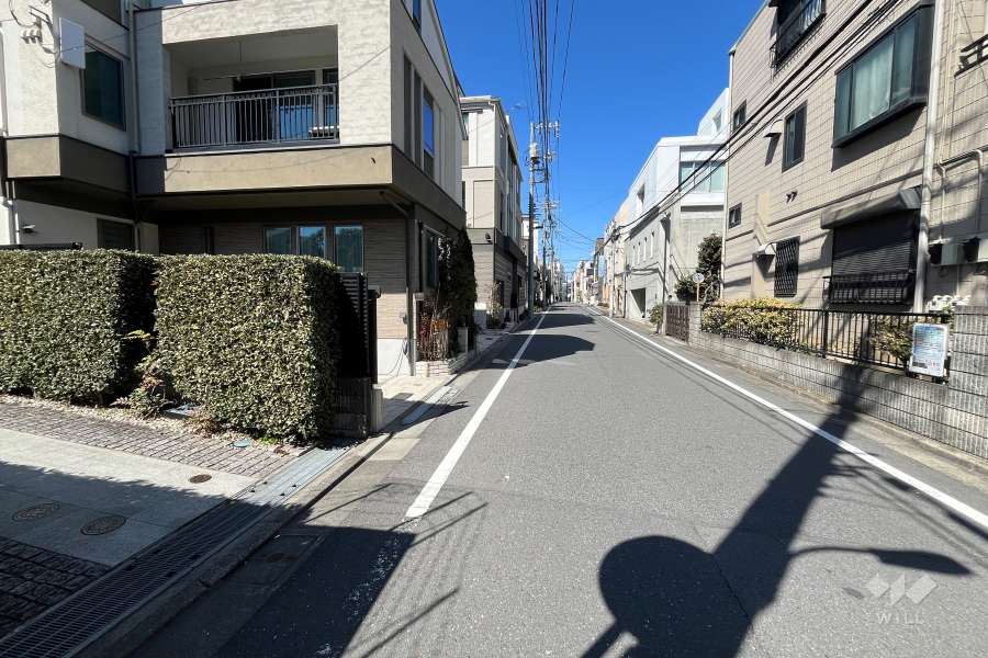 敷地の東側前面道路（南側から）
