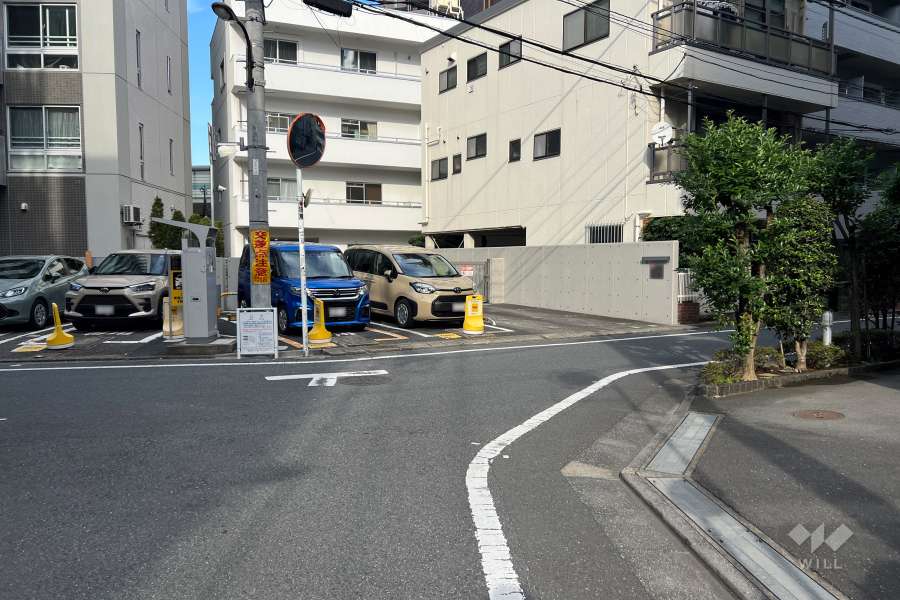 敷地の北西側前面道路（南西側から）