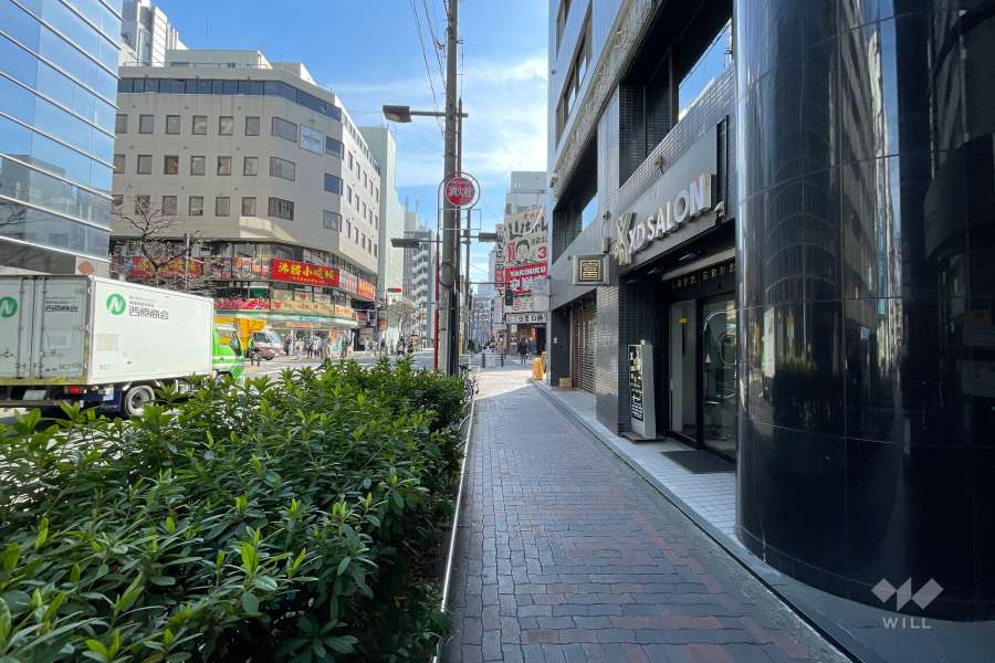 敷地の東側前面道路（北側から）