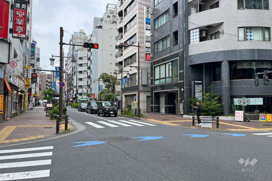 敷地の南側前面道路（東側から）