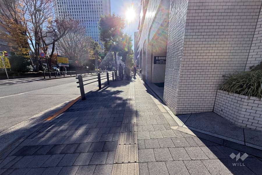 敷地東側の前面道路（北側から）