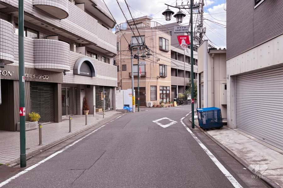敷地南側の前面道路（西側から）