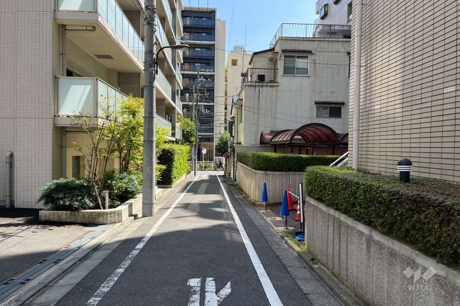 敷地北東側の前面道路