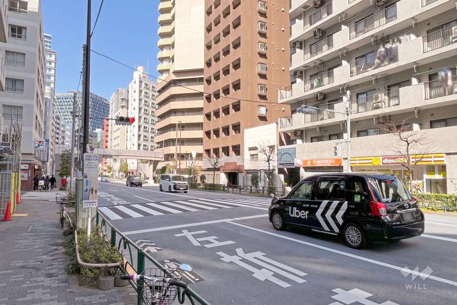 敷地西側の前面道路（南側から）