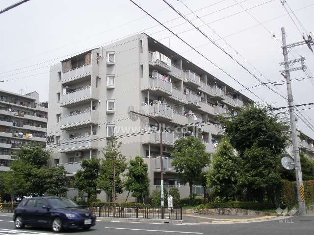 アルビス池田205号棟の外観(南西側から）