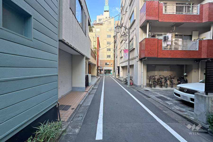 敷地の西側前面道路（南側から）