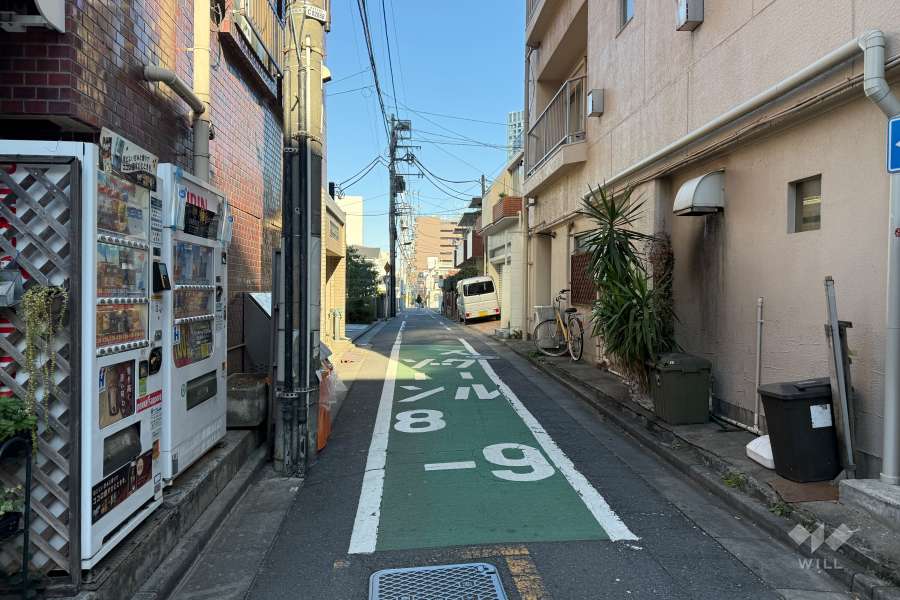 敷地の東側前面道路（南側から）