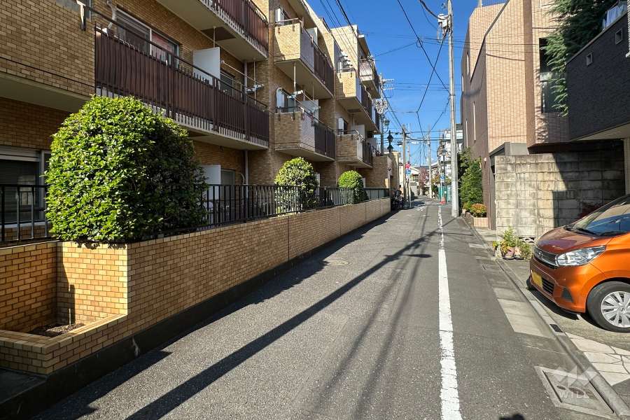 敷地の東側前面道路（南側から）