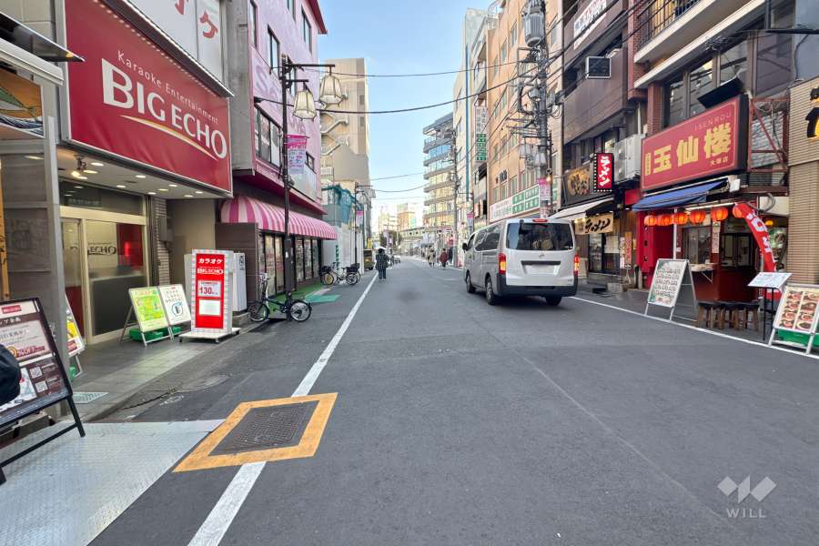 敷地北側の前面道路（西側から）