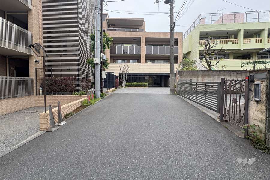 敷地東側の前面道路（南側から）