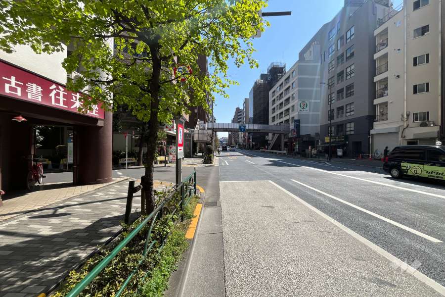 敷地西側の前面道路（都道305号線、北側から）