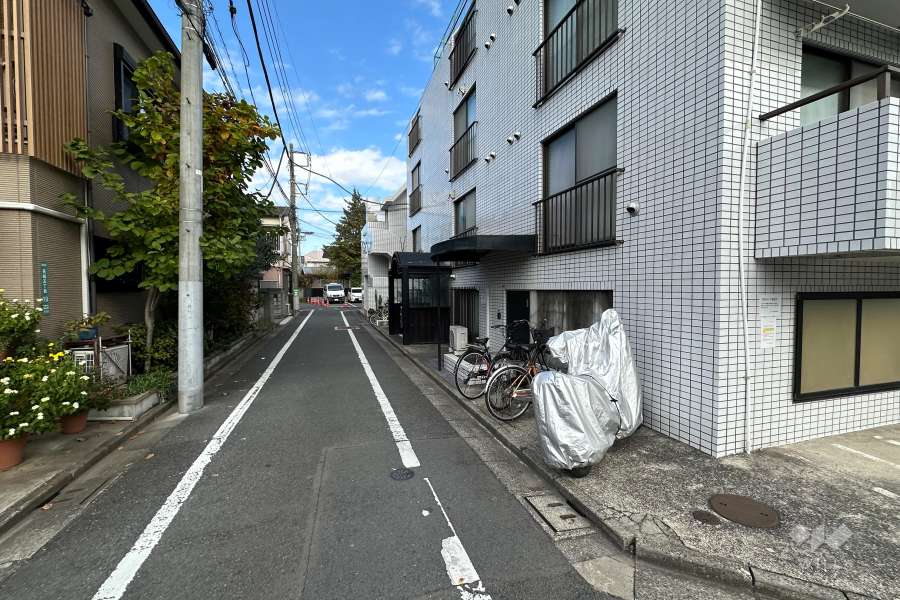 敷地の西側前面道路（南側から）