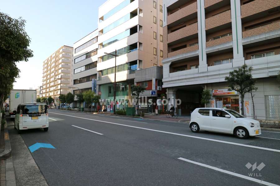敷地南側の前面道路（西側から）