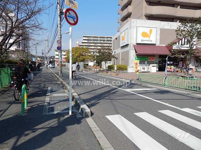 敷地西側の前面道路