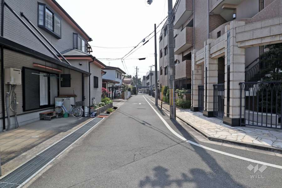 敷地東側の前面道路(北側から)