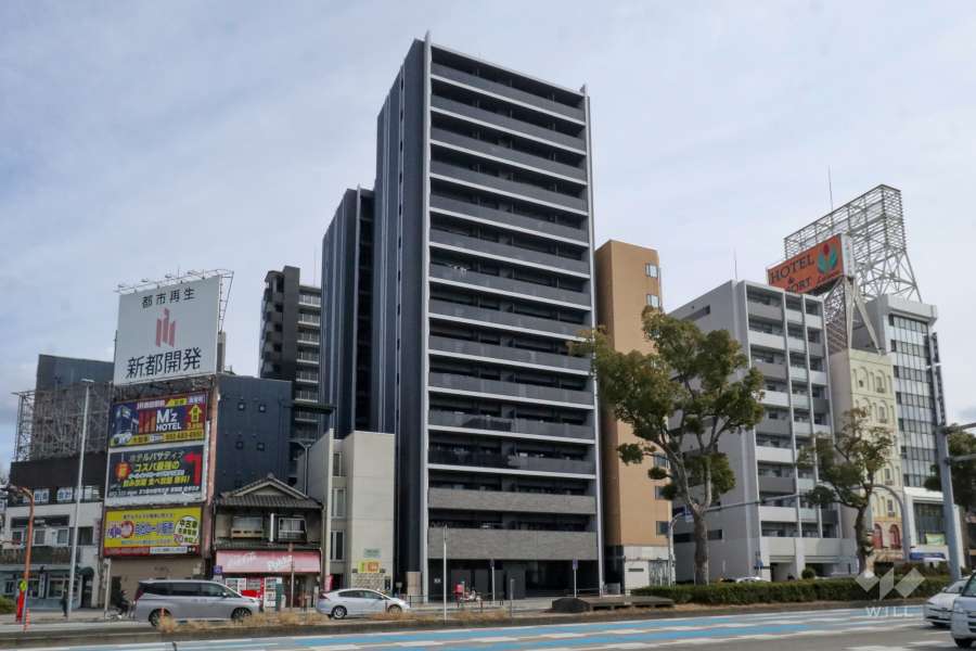 オープンレジデンシア大須FRONTの外観（北西側から）