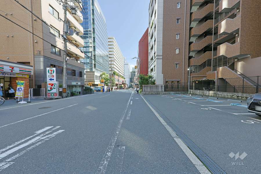 敷地北側の前面道路（西側から）