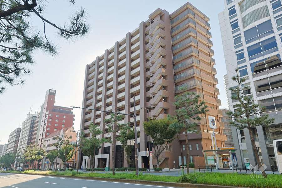 ローレルコート・エスタ上本町の外観（北西側から）