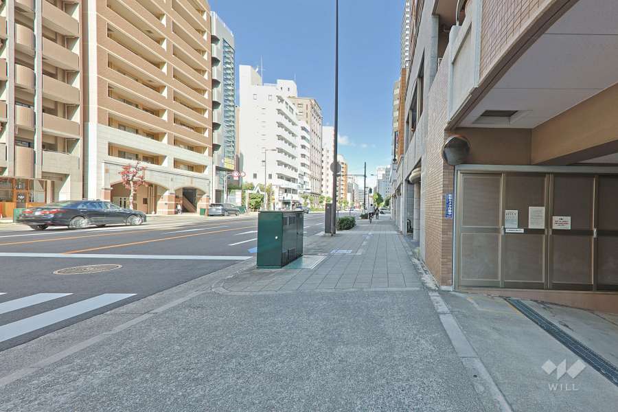 敷地西側の前面道路（南側から）