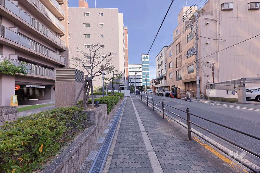 敷地南側の前面道路（西側から）