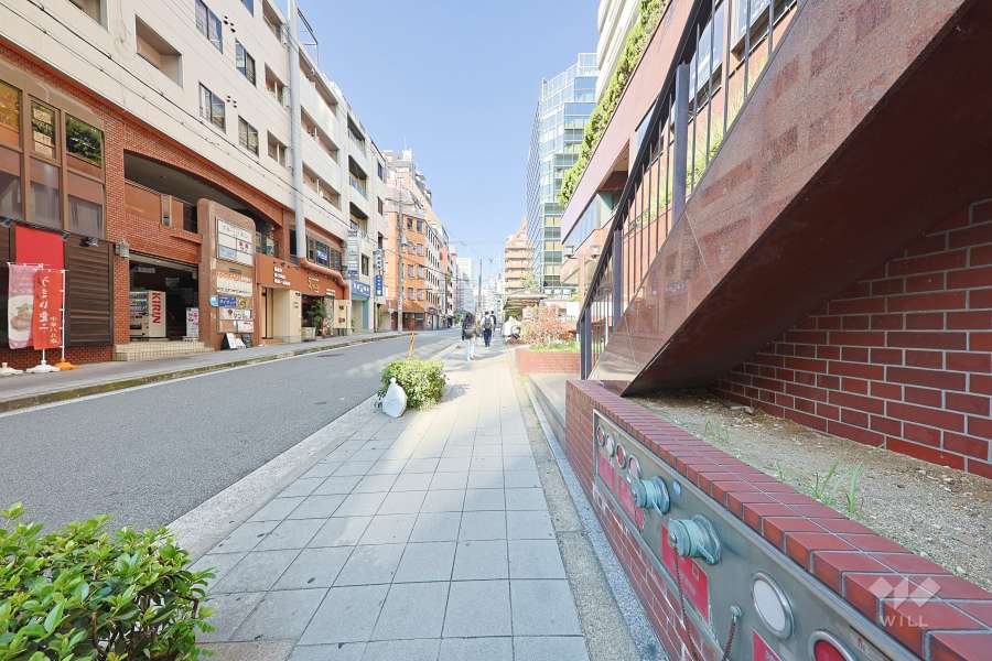 敷地の南側前面道路（東側から）