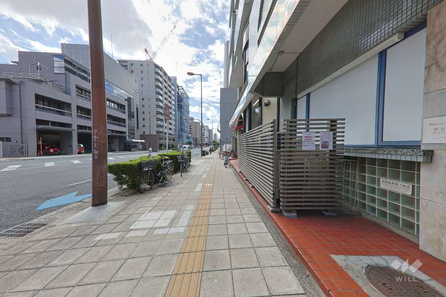 敷地の東側前面道路（北側から）