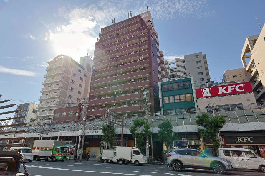 ライオンズマンション玉造の外観（北西側から）