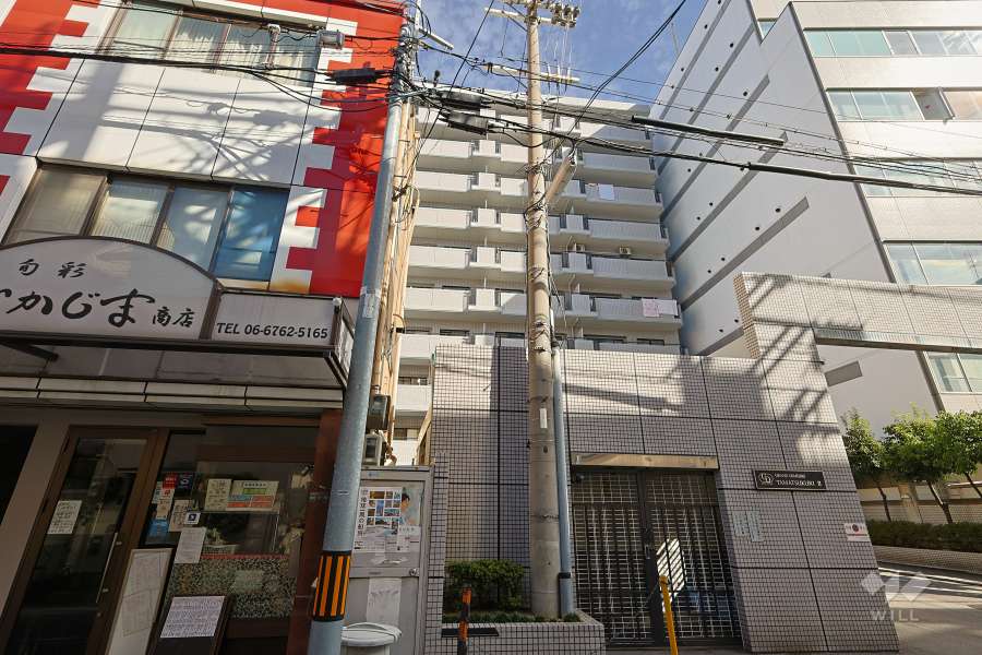 グランドムール玉造２の外観（南側から）