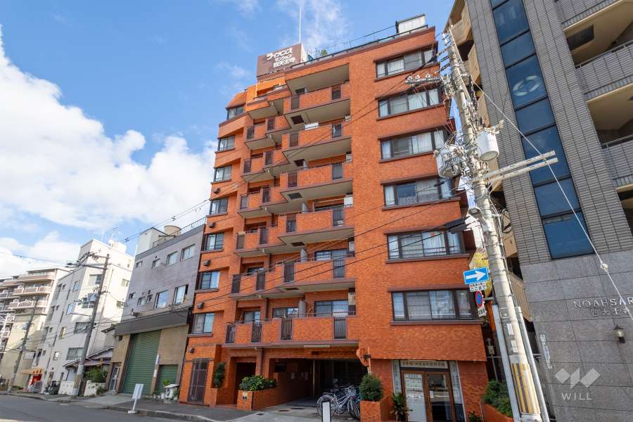 ライオンズマンション四天王寺の外観（南西側から）