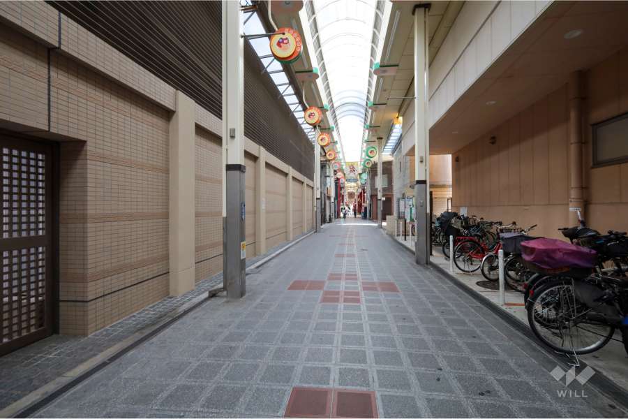敷地西側の前面道路