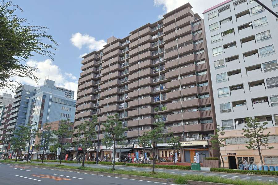 エバーグリーン上本町の外観（南東側から）