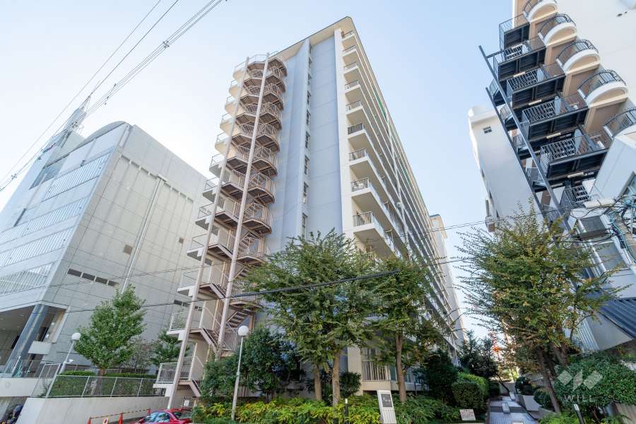 天王寺スカイハイツの外観（北西側から）