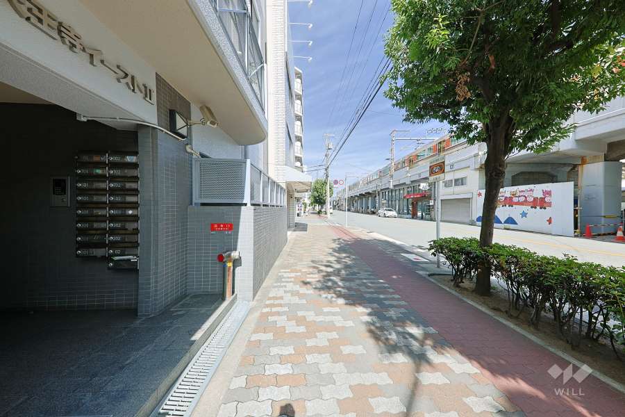 敷地の東側前面道路（南側から）