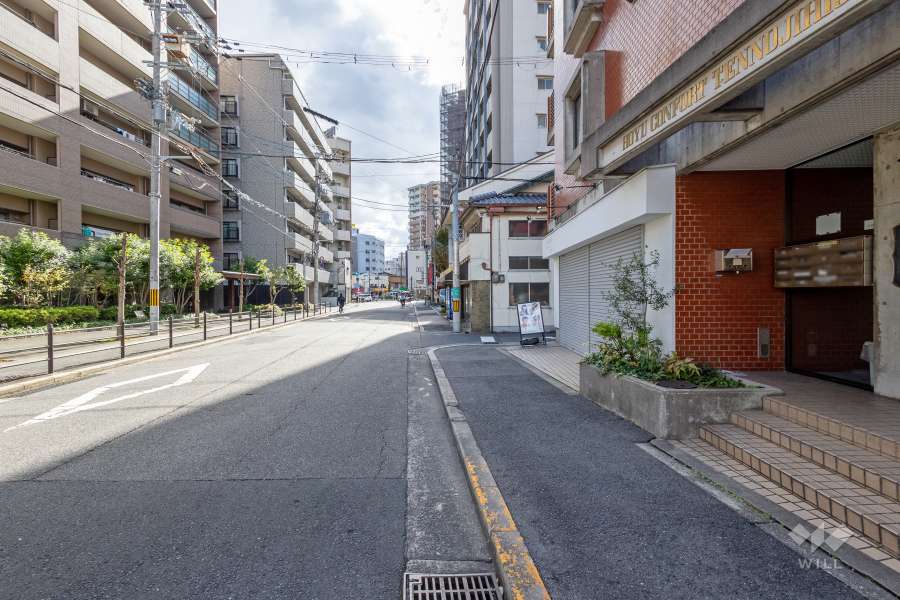 敷地の東側前面道路（北側から）