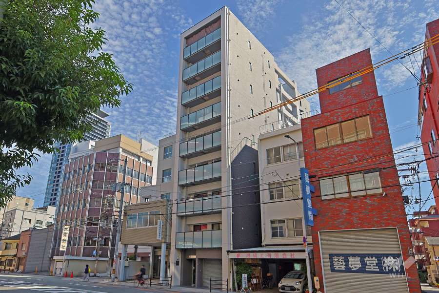 エグゼ真田山の外観（南西側から）