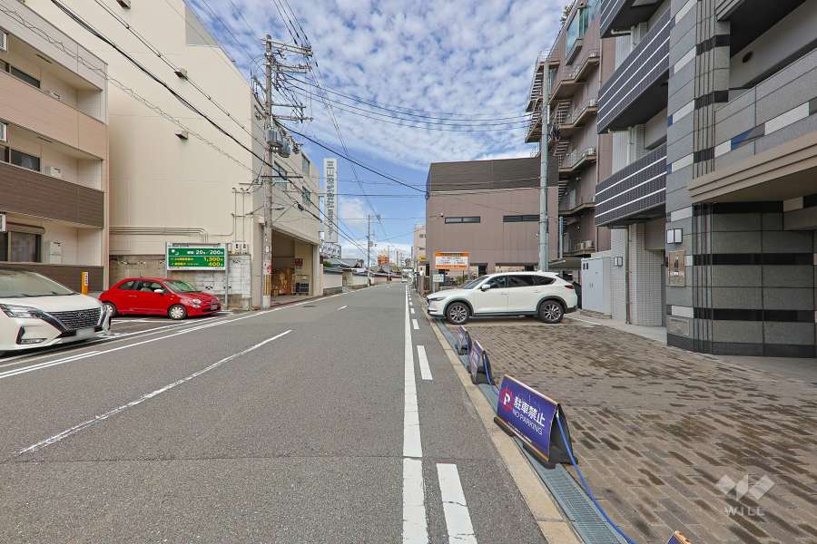 敷地の西側前面道路（南側から）