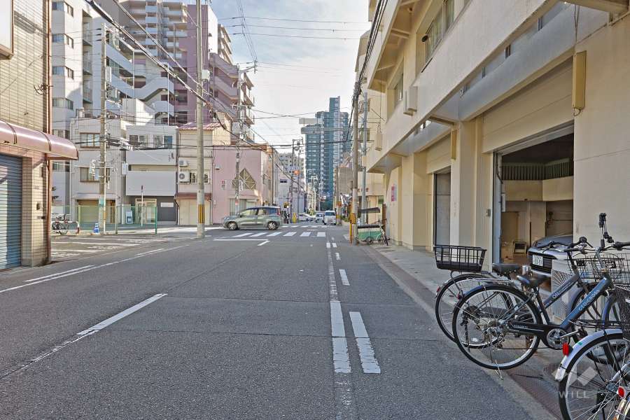 敷地の東側前面道路（北側から）