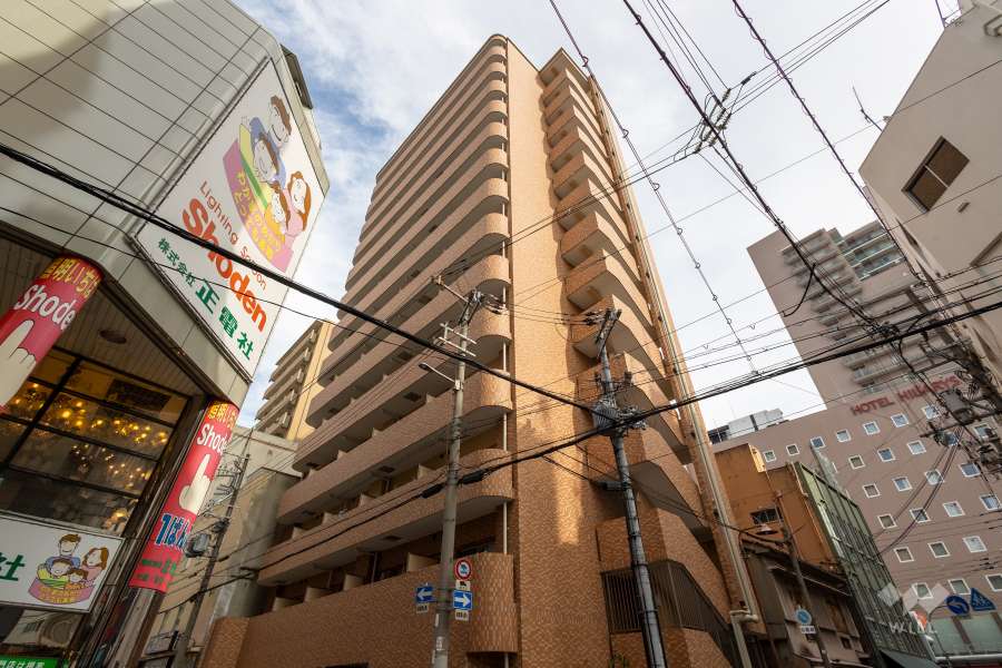 エステムコート難波2アレグリアの外観（南西側から）