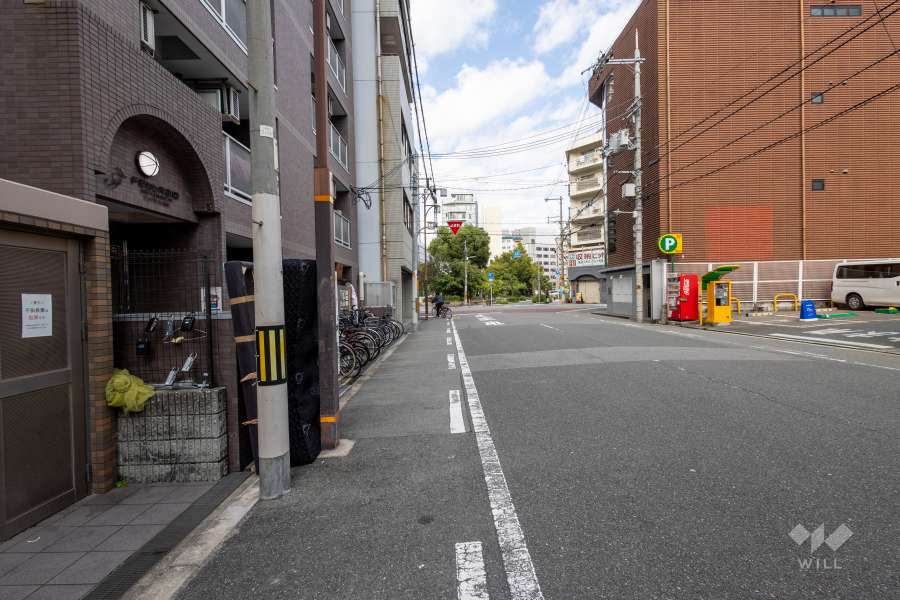 敷地の東側前面道路（南側から）