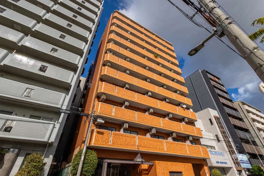 ライオンズマンション難波南第2の外観（南西側から）