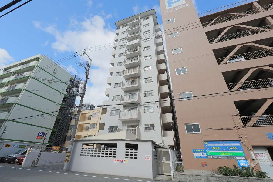 難波スカイハイツの外観（南東側から）