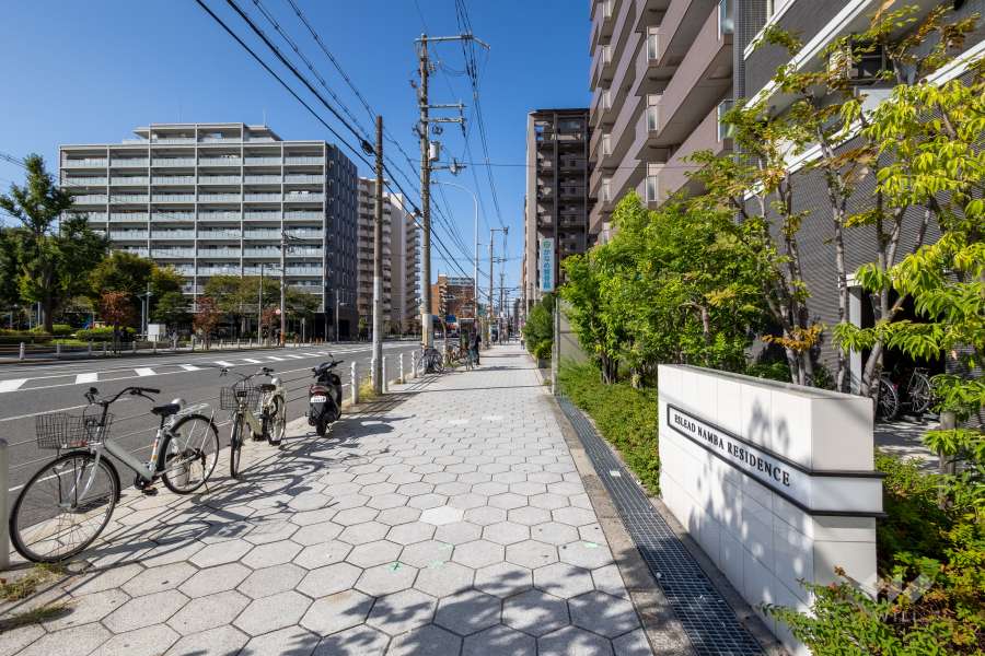 敷地の南側前面道路（東側から）